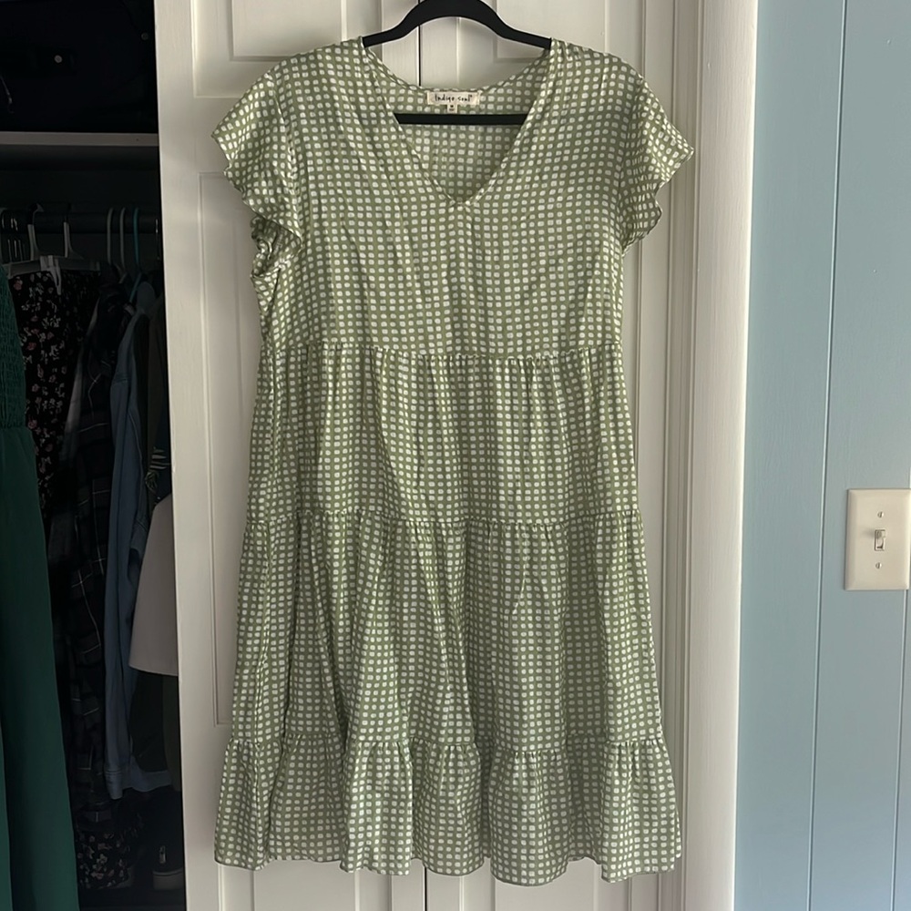 Indigo Soul Light Green Midi Dress